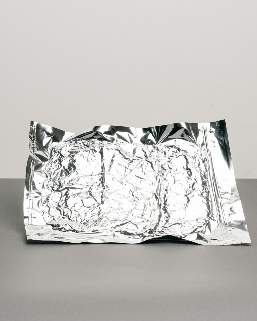 2kg Foil Vacuum Pouch + Ziplock & Open Bottom