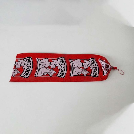 [PF155560] 3kg Printed Pet Food Casing 155 x 560 + Red Loop