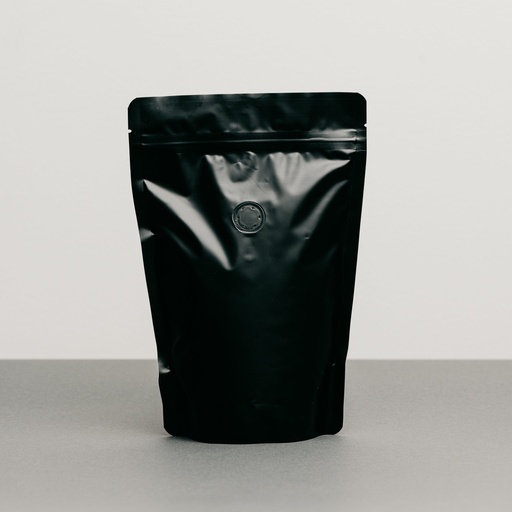 [5636-0312] Stand Up Coffee Pouches + One Way Valve (Matte Black) 1kg