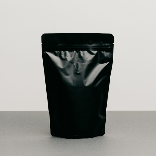 [5636-0707] Stand Up Pouches + Ziplock & Tear Nicks (Matte Black) 500g
